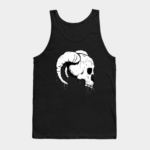 Morbid Skull With Ram Horns Tank Top by UnluckyDevil